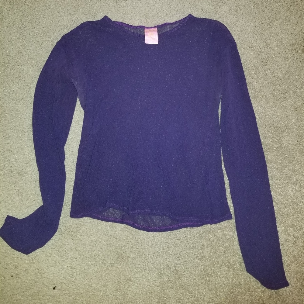 Purple Sheer Long Sleeve Top